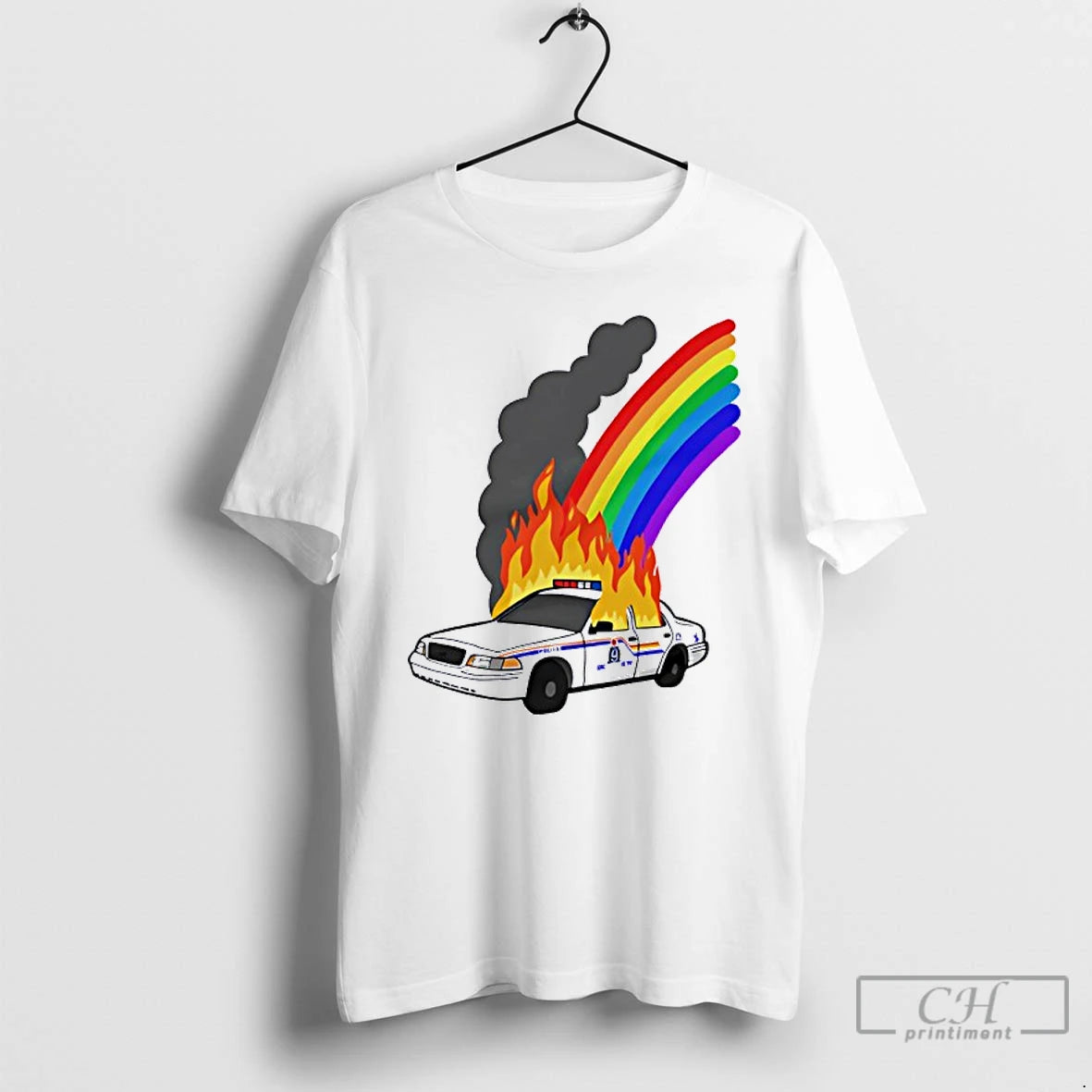 Classic No Cops At Pride Rainbow Burn T Shirts - clothing by TeeHivey.com