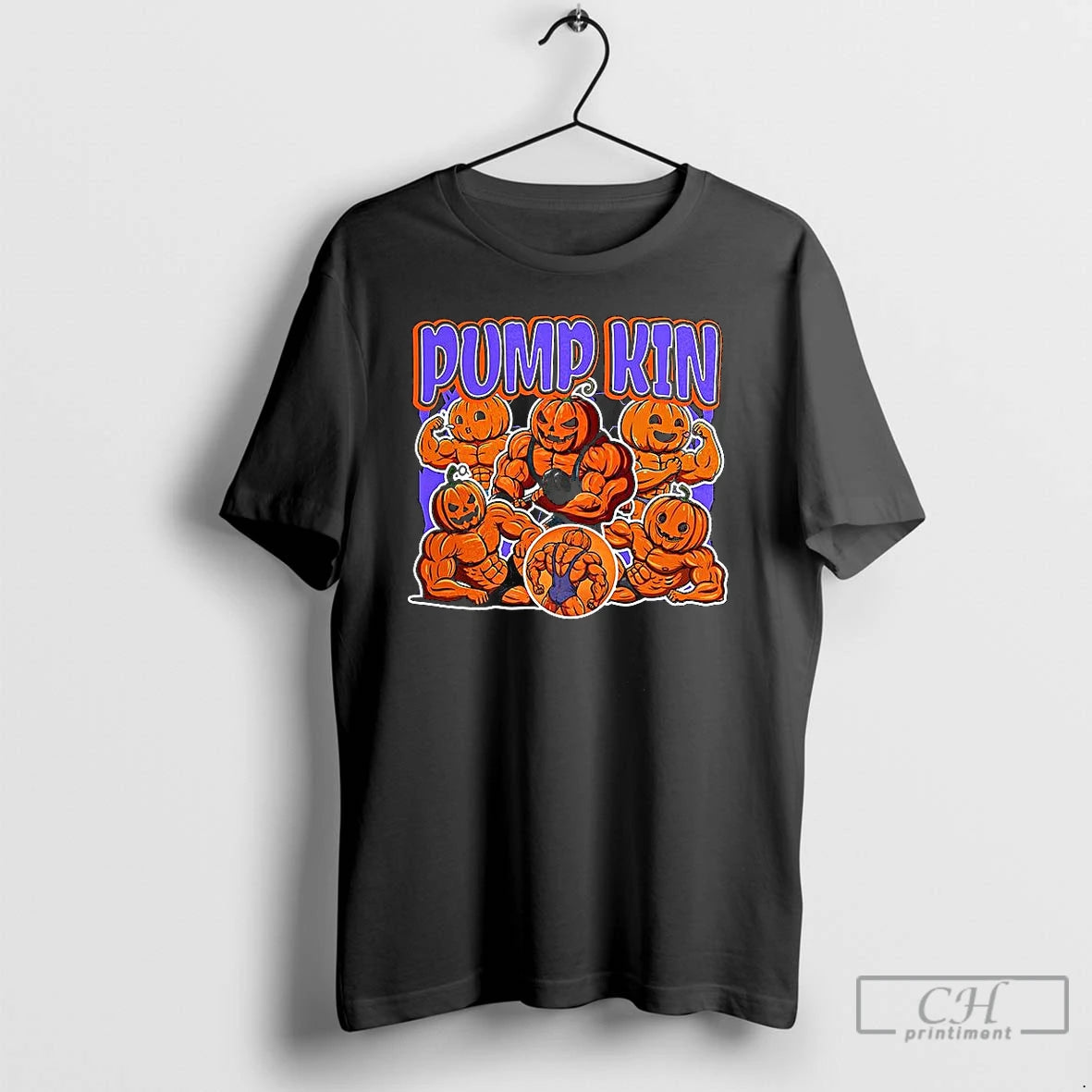 Classic Pump Gym Pumpkin Parody Halloween T Shirts - clothing by TeeHivey.com