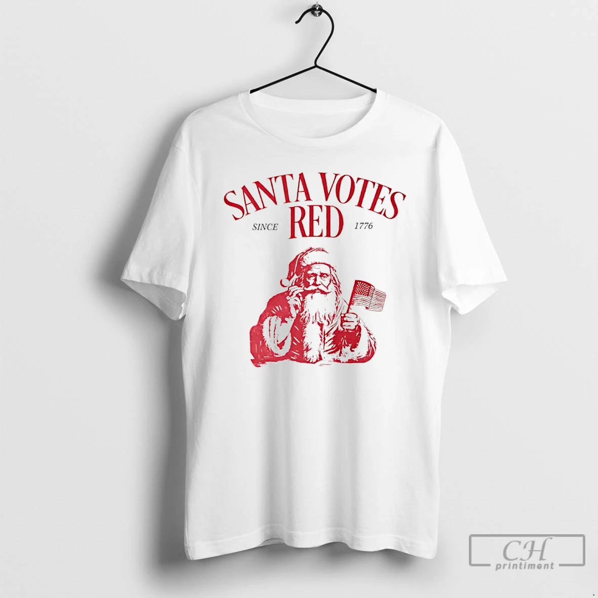 Classic Santa Votes Red Since 1776 Christmas - clothing by TeeHivey.com