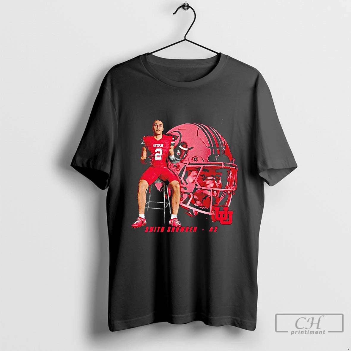 Classic Smith Snowden Utah Utes Football Player Portrait Blackshirt T Shirts - clothing by TeeHivey.com