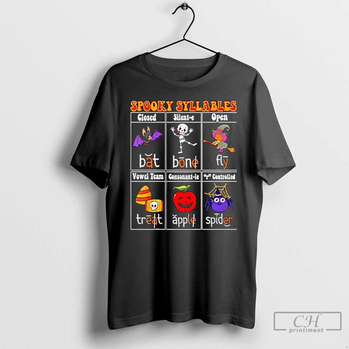 Classic Spooky Syllables Teacher Halloween T Shirts - clothing by TeeHivey.com