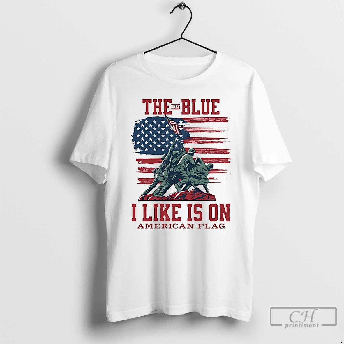 Classic Stars And Stripes The Only Blue I Like Is On American Flag T Shirts - clothing by TeeHivey.com