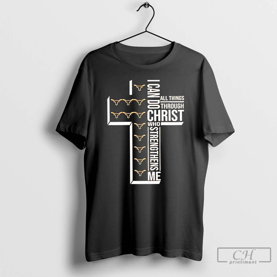 Classic Texas Longhorns I Can Do All Things Through Christ Who Strengthens Me T Shirts - clothing by TeeHivey.com