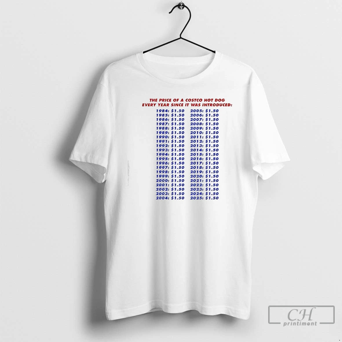 Classic The Price Of A Hotdog Every Year Since It Was Introduced T Shirts Sweater - clothing by TeeHivey.com