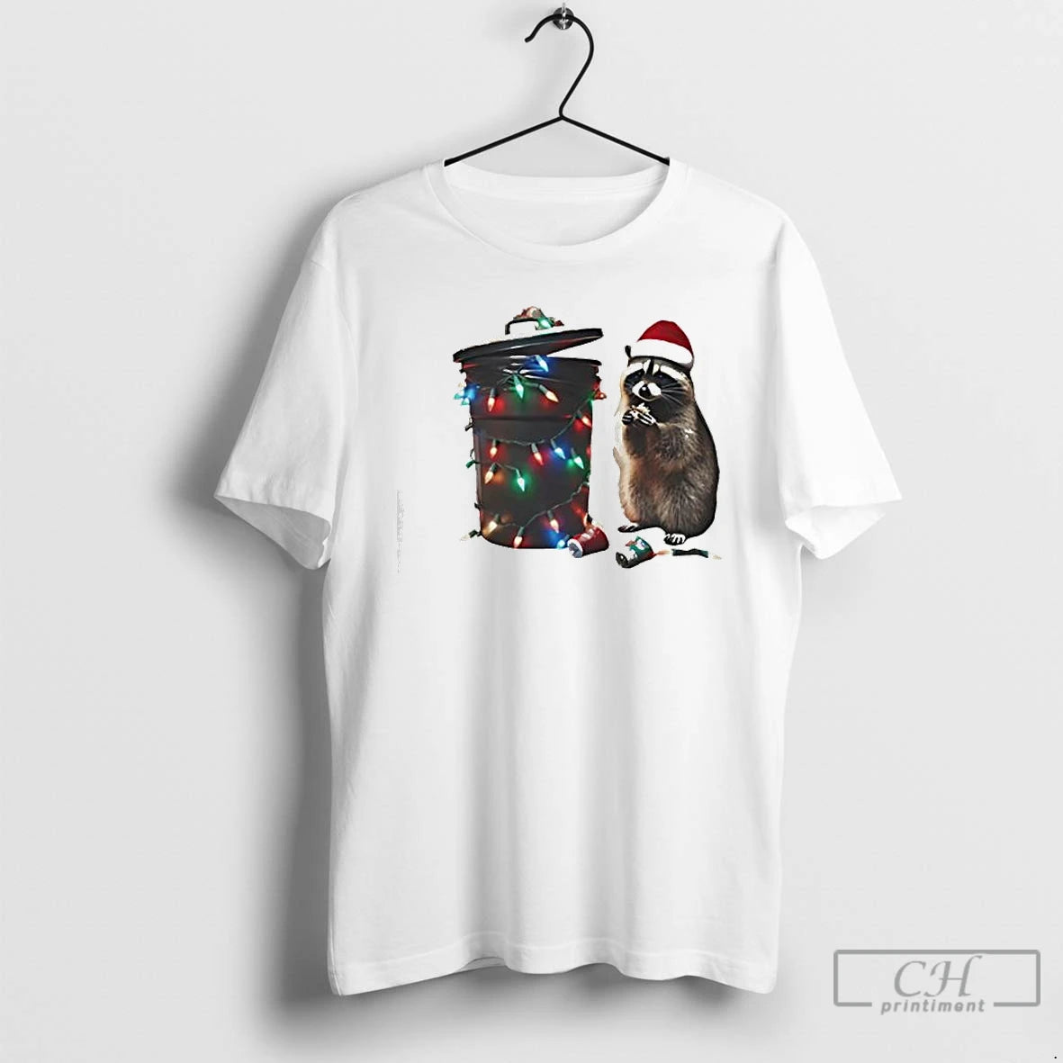 Classic Trashy Christmas Raccoon Trash Lights Graphic - clothing by TeeHivey.com