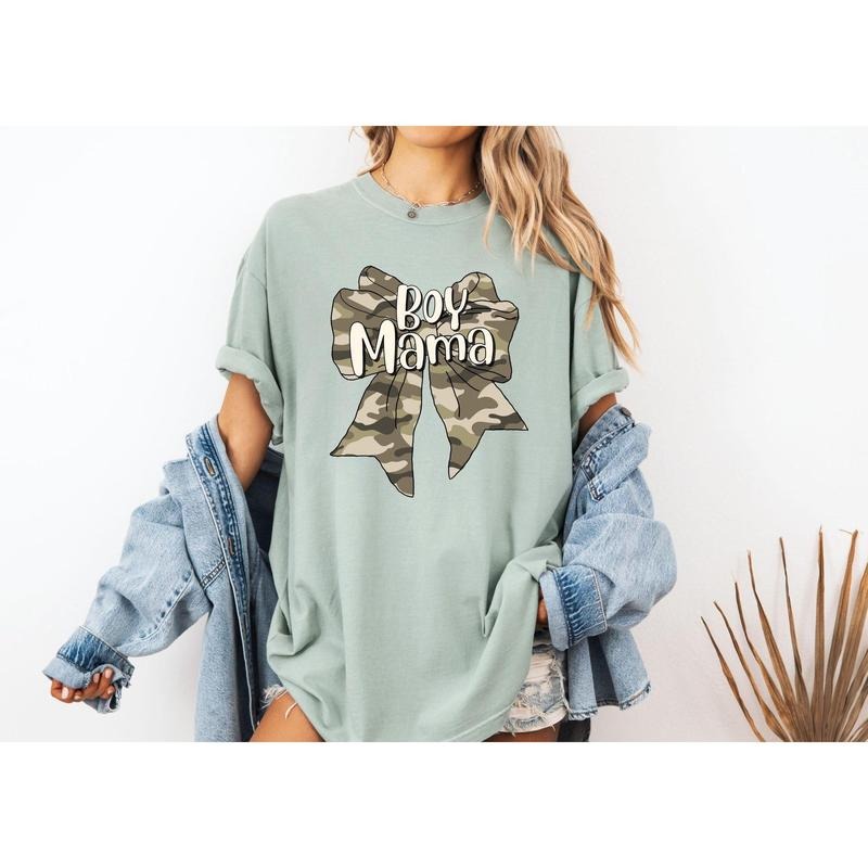 Comfort Colors Boy Mama Camo Coquette Bow Shirt, Comfort Colors Camo Mama Shirt, Boy Mama Shirt, Mama Camo Bow Shirt, Mothers Shirt, Hunters Wife Gift