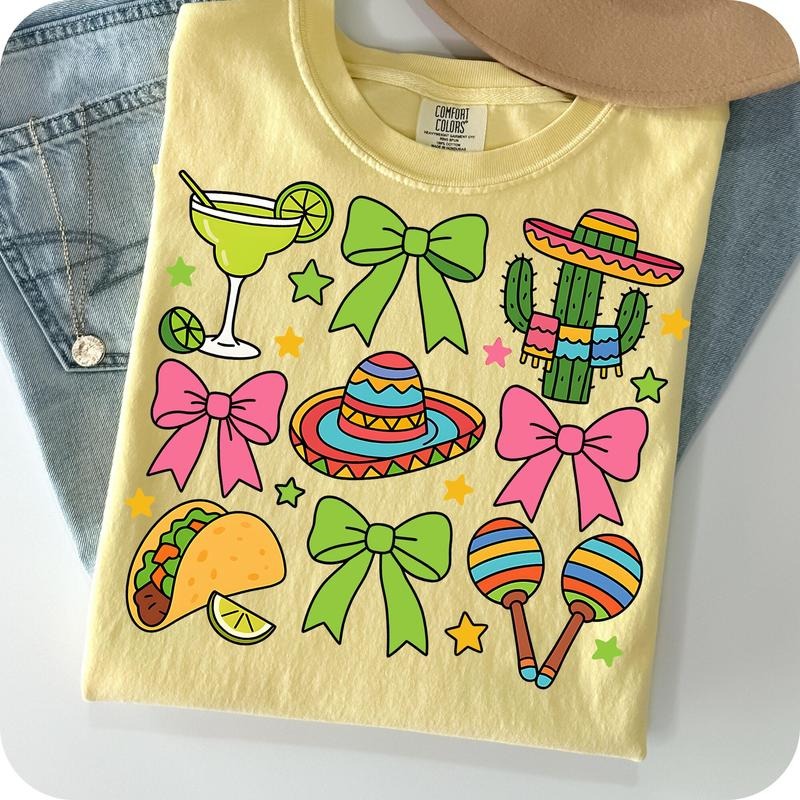 Comfort Colors Coquette Cinco De Mayo T-Shirt, Preppy Cinco De Mayo Shirt, Mexican T-Shirt, Fiesta T-Shirt Cinco De Mayo Shirt