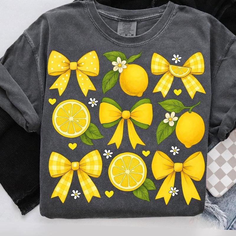 Comfort Colors Coquette Lemon T-Shirt, Preppy Mama Lemon Shirt, Cute Lemon Floral T-Shirt, Lemonade Shirt, Everyday T-Shirt, Girly Summer T-Shirt