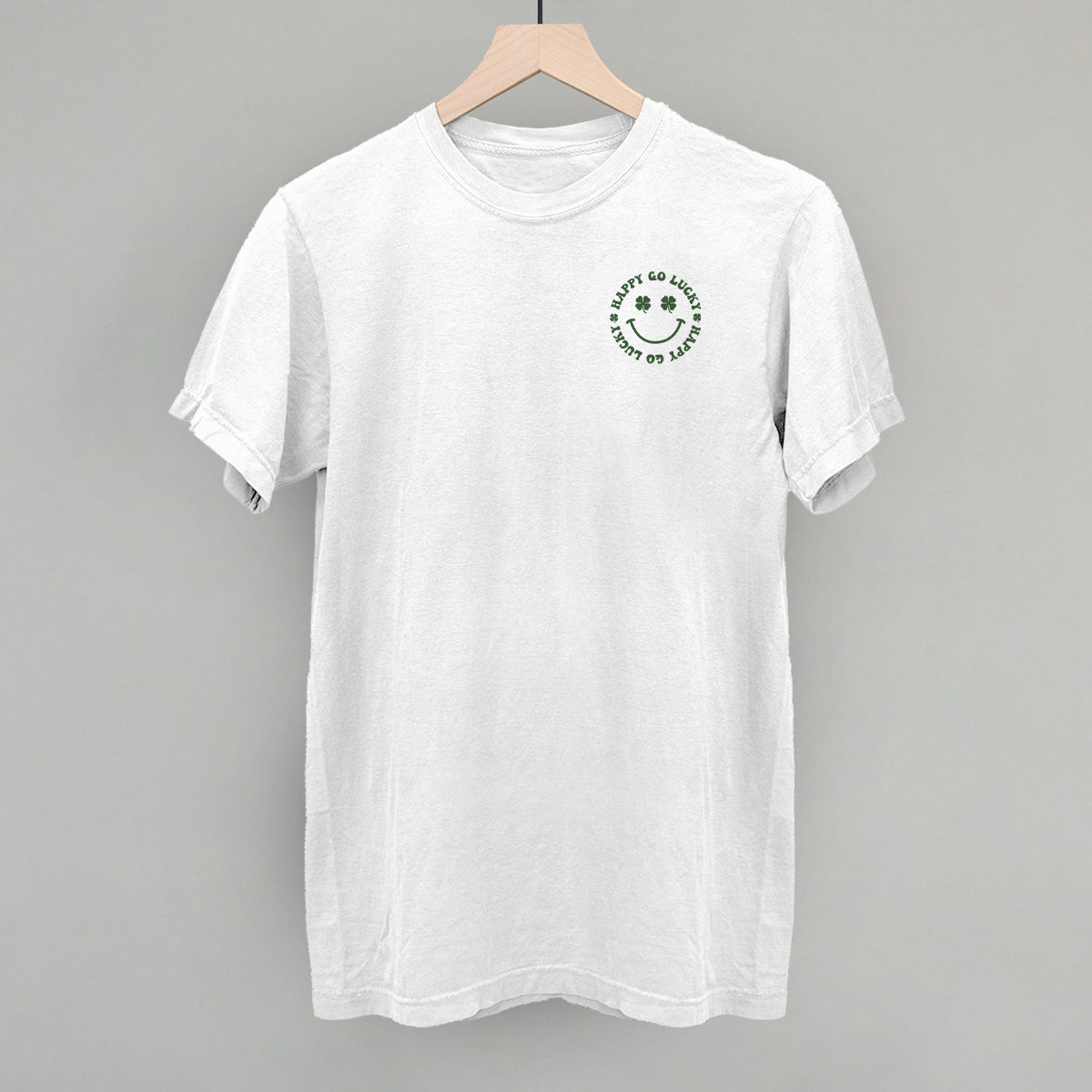 Happy Go Lucky Clover (Left Chest) - clothing by TeeHivey.com (Image 5)