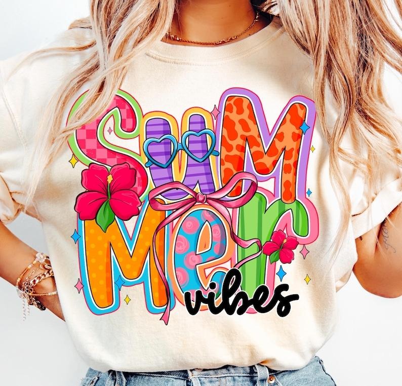 Coquette Summer Vibes Preppy Retro Beach Trendy Summer Vibes T-Shirt - clothing by TeeHivey.com