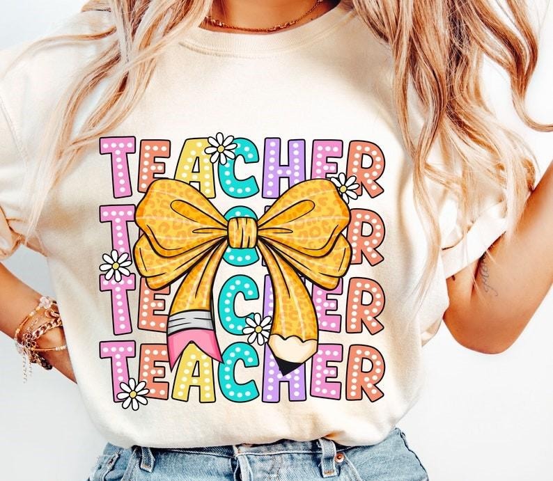 Coquette Teacher Tshirt, Back to School Tee, Teacher Appreciation Shirt, First Day of School T-Shirt