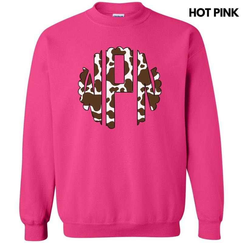 Cow Print Monogram Sweatshirt 'NLB'
