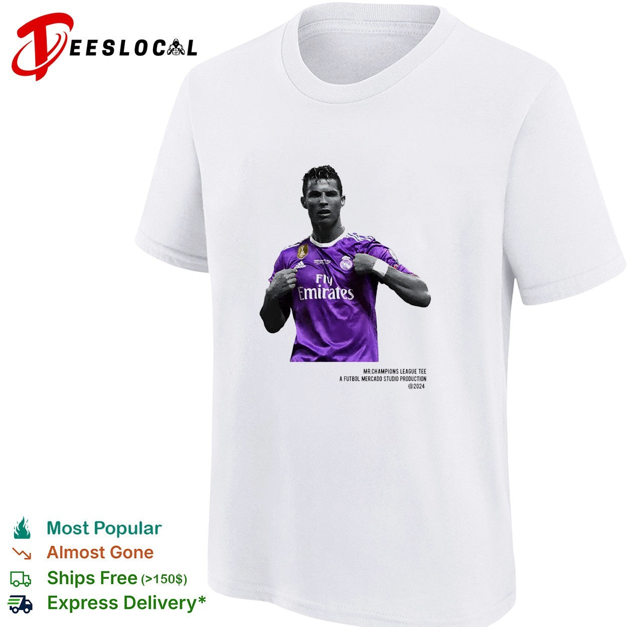 Cristiano Ronaldo Real Madrid champions league shirt