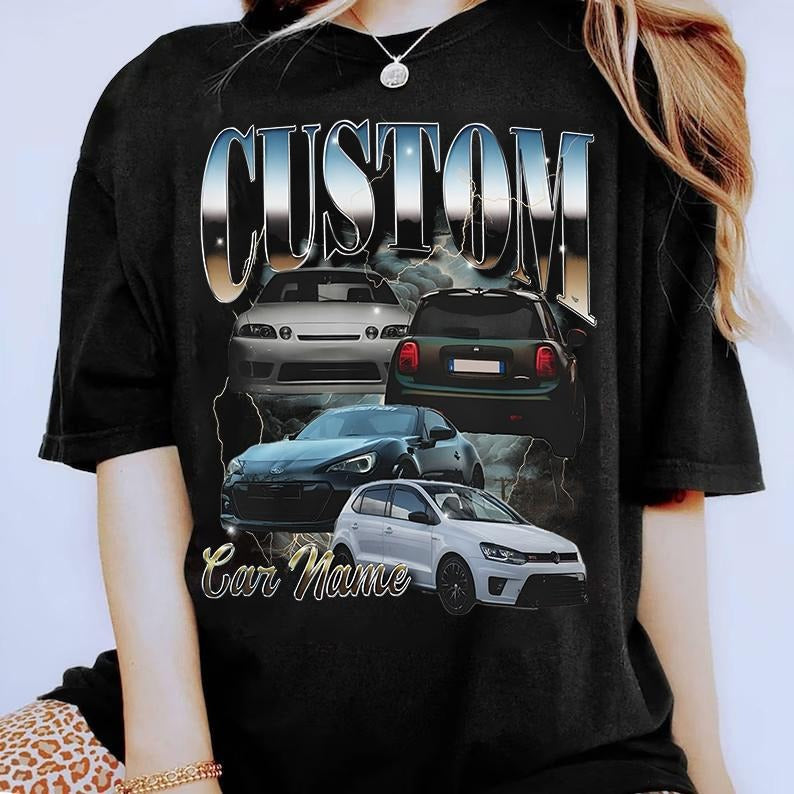 Custom Car Shirt, Custom Classic Car Tee, Custom Car Photo Vintage T-Shirts, Insert Your Photo, Vintage Car Lover Gift