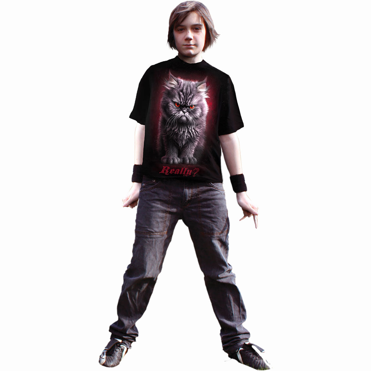 ANGER MANAGEMENT - Kids Front Print T-Shirt Black - clothing by TeeHivey.com (Image 2)