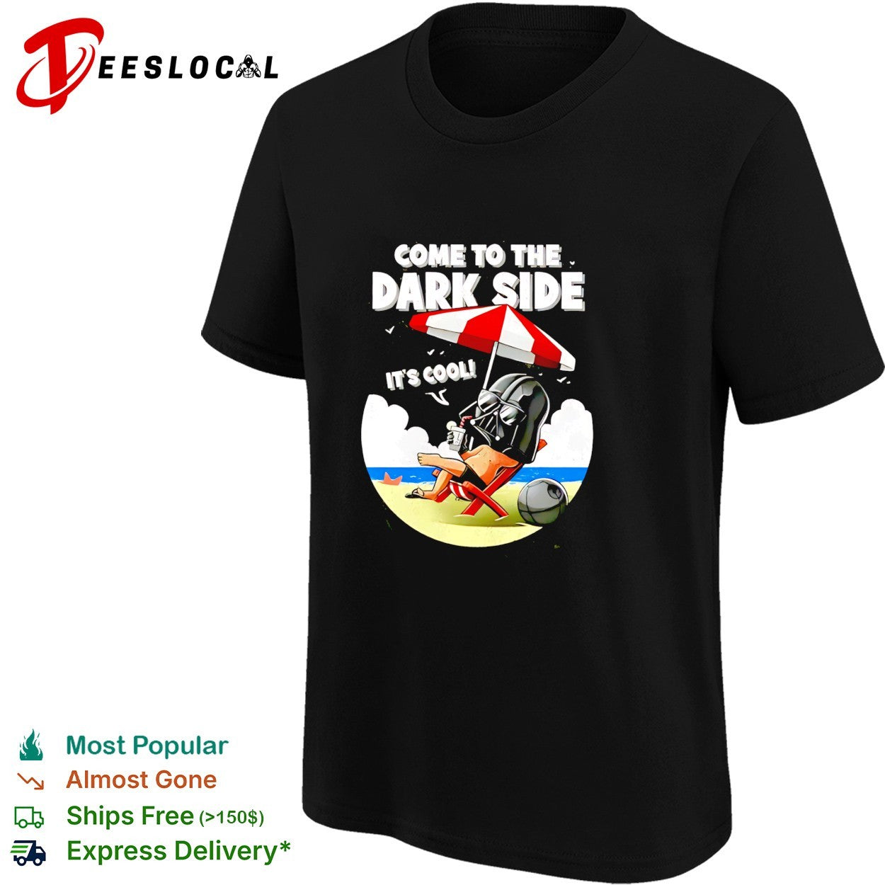 Darth Vader relaxing on beach come to the dark side shirt