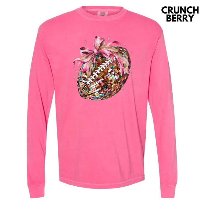 Dazzling Disco Football Long Sleeve Comfort Colors T-Shirt 'NLB' - clothing by TeeHivey.com