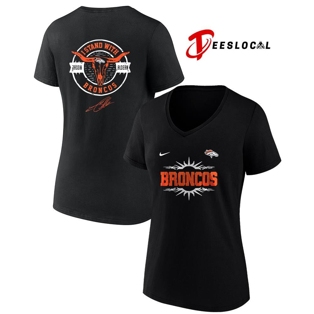 Denver Broncos x Jason Aldean I stand signature logo shirt