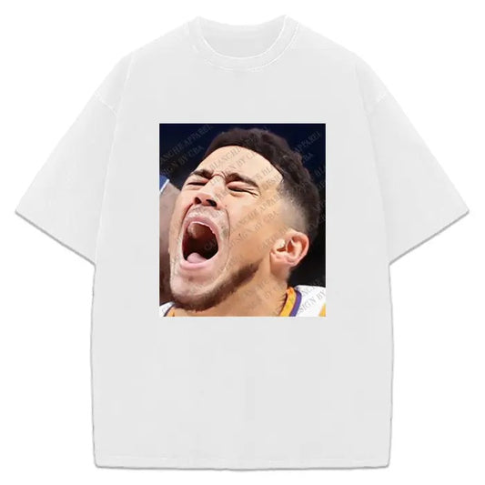 Devin Booker Crying Meme Whiny Funny Troll Viral Basketball T-Shirt Suns Luka Son Crewneck Cotton Menswear Top