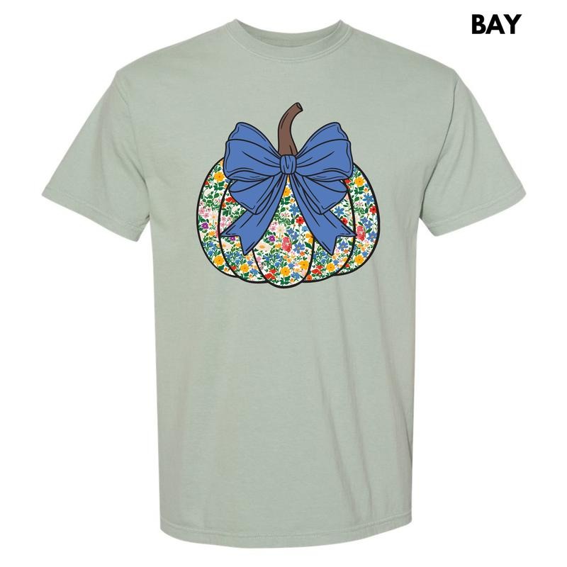 Ditsy Floral Pumpkin Comfort Colors T-Shirt 'NLB'