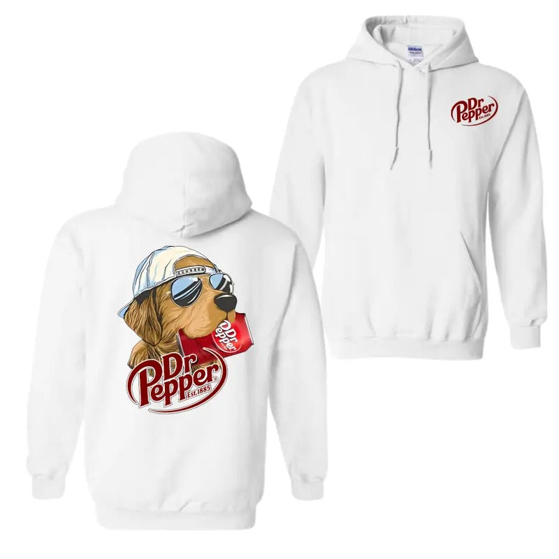 Dr. Pepper Golden Dog 2 Sided T-Shirt Sweatshirt Hoodie, Dr. Pepper Hoodie For Men, For Women