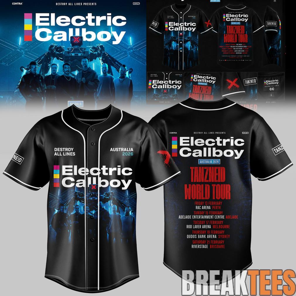 Electric Callboy TANZNEID World Tour – Australia 2026 Exclusive Baseball Jersey