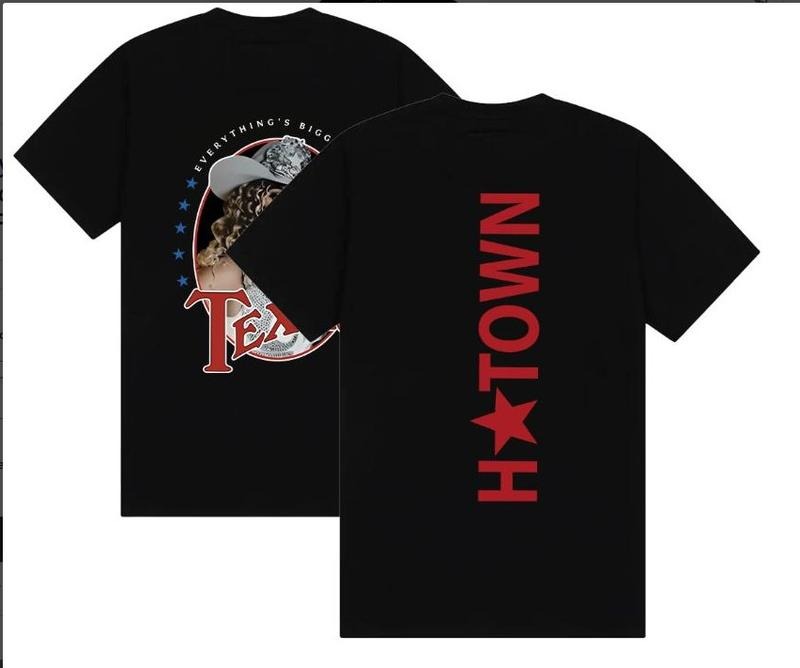 Everything's Bigger In Texas H-Town Shirt Cotton Casual Streetwear Graphic Tee Gift For Fan