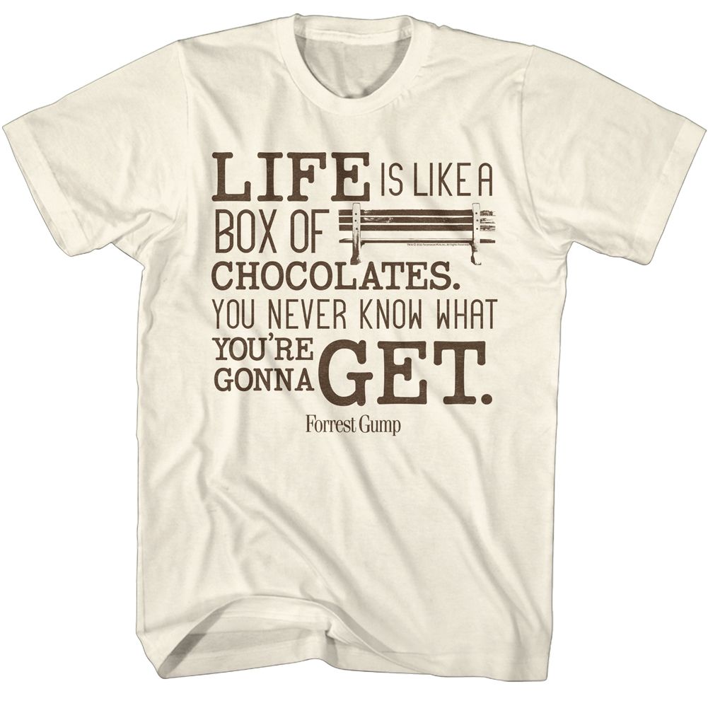 Forrest Gump - Like A Box Of Chocolates - Short Sleeve - Adult - T-Shirt - clothing by TeeHivey.com