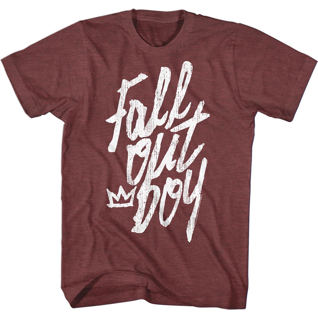 Fall Out Boy - Logo Handwritten - Short Sleeve - Heather - Adult - T-Shirt - clothing by TeeHivey.com