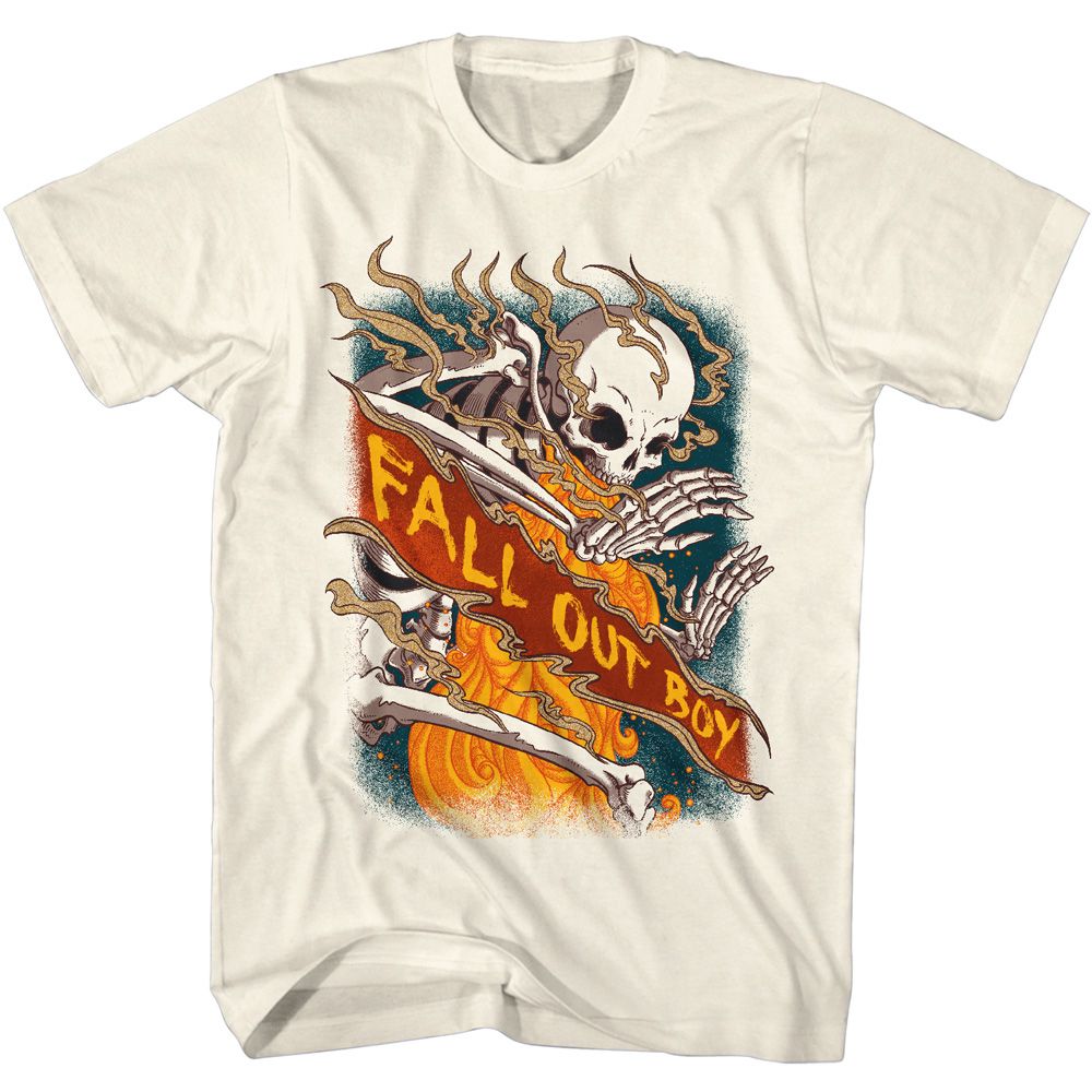 Fall Out Boy - Fire Skeleton - Short Sleeve - Adult - T-Shirt - clothing by TeeHivey.com
