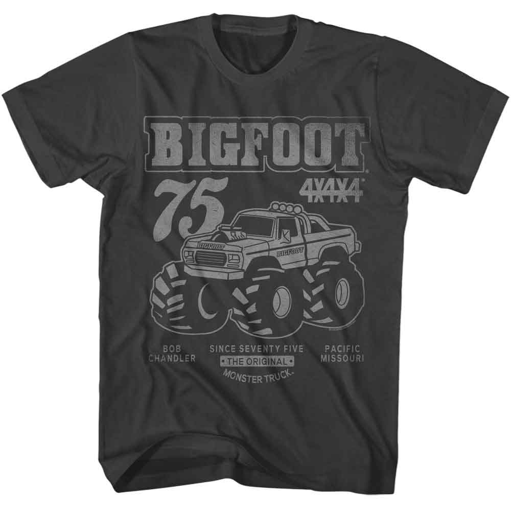 Bigfoot - Since Seventy Five - American Classics - Solid Gray Adult Short Sleeve T-Shirt