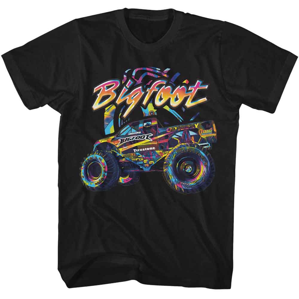 Bigfoot - Multicolor - American Classics - Solid Black Adult Short Sleeve T-Shirt