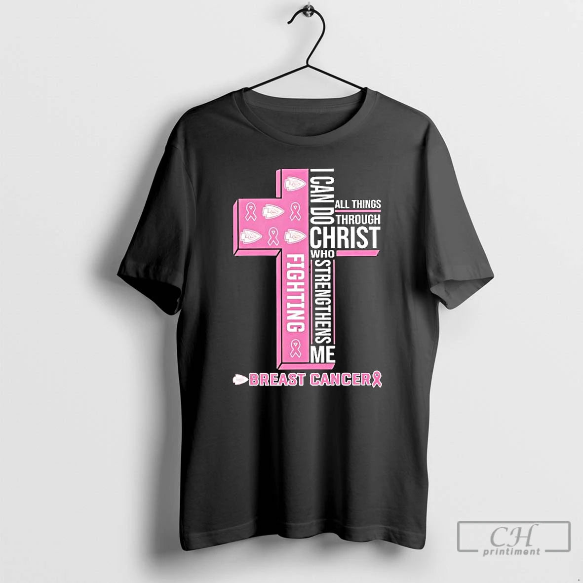 Fighting Breast Cancer Kansas City Chiefs I Can Do All Things Through Christ Who Strengthens - clothing by TeeHivey.com