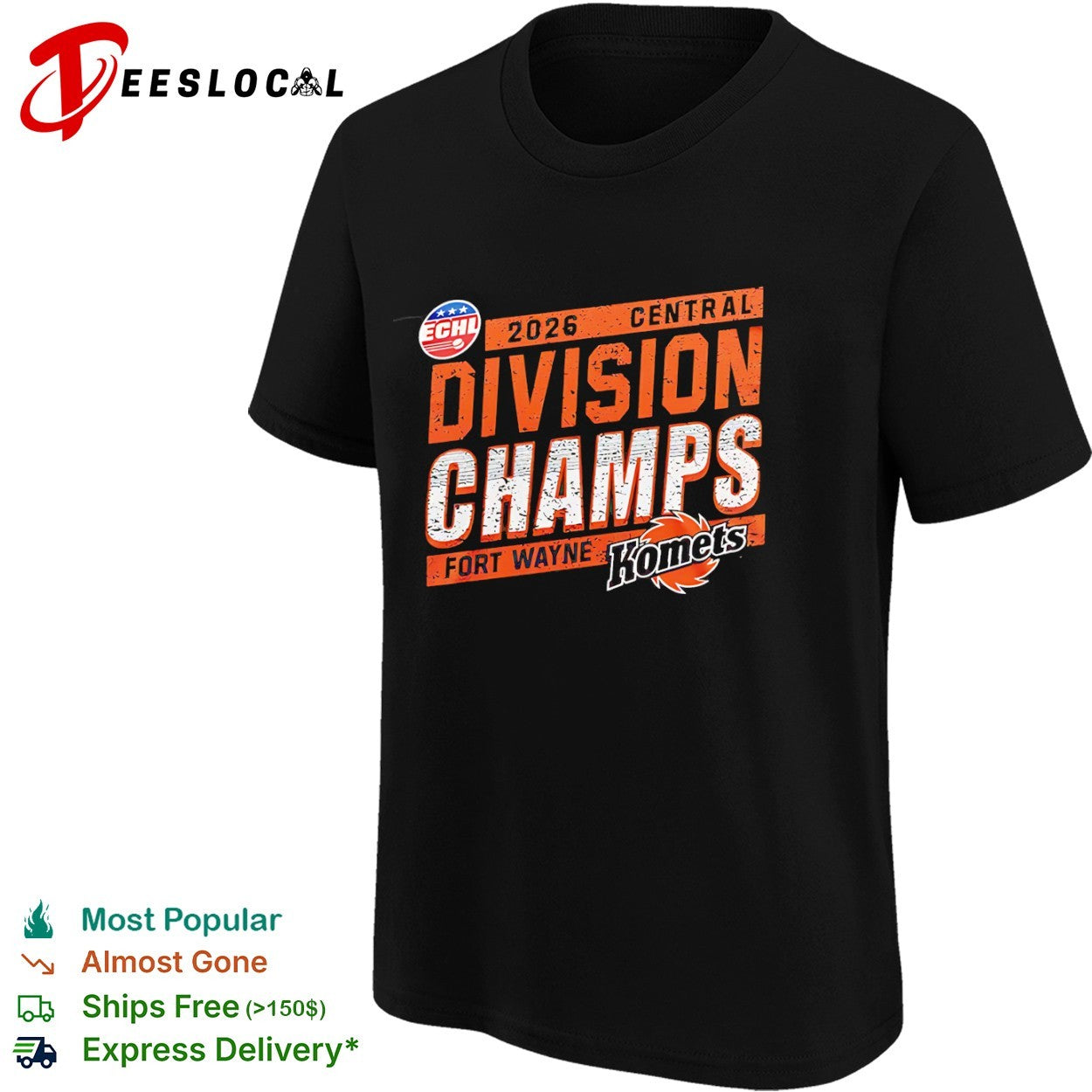 Fort Wayne Komets 2026 Central Division Champs ECHL Hockey League Champion shirt