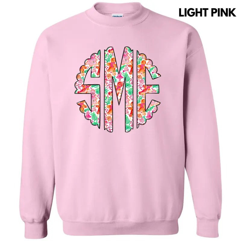 Fun Gingerbread Christmas Monogram Sweatshirt 'NLB'
