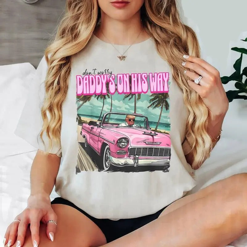 Funny Daddy's Home Trump Pink 2024 Take America Back 2024 T-Shirt