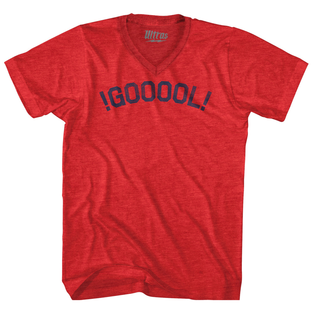 !GOOOOL! Soccer Adult Tri-Blend V-neck T-shirt Style003