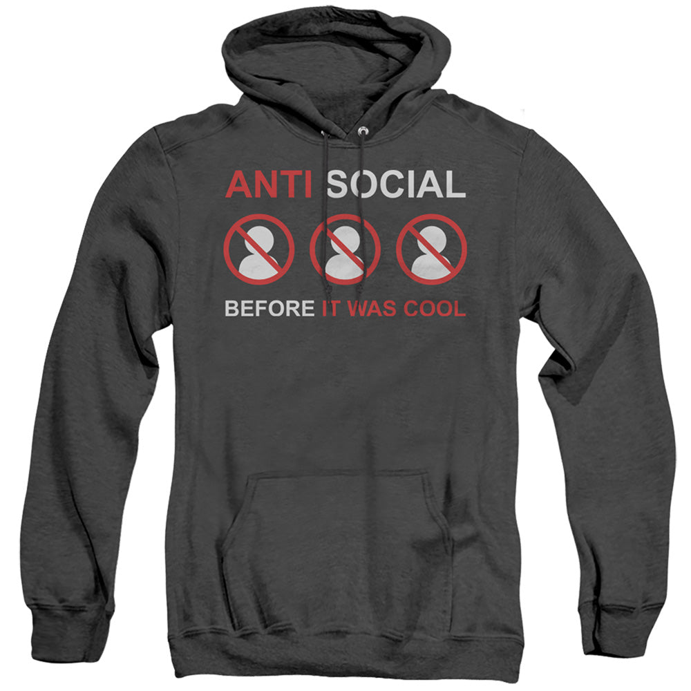 Anti Social Mens Heather Hoodie Black - clothing by TeeHivey.com (Image 2)