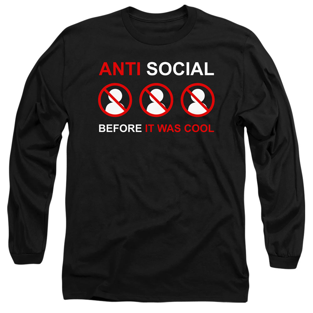 Anti Social Mens Long Sleeve Shirt Black - clothing by TeeHivey.com