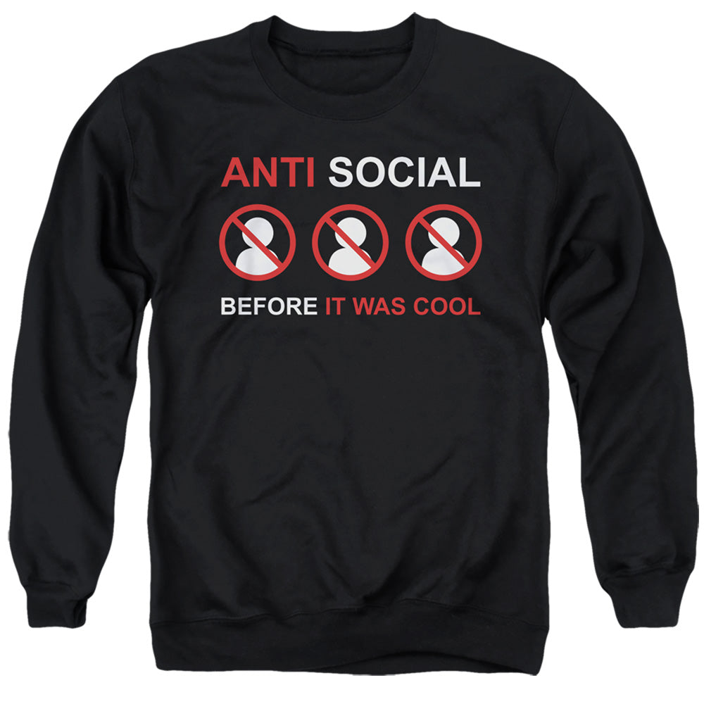 Anti Social Mens Crewneck Sweatshirt Black - clothing by TeeHivey.com