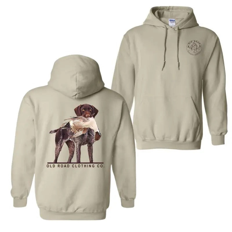 German Wirehaired Pointer 2 Sided Hoodie T-Shirt, Duck Hunting Hoodie For Men And Women Fabric Menswear