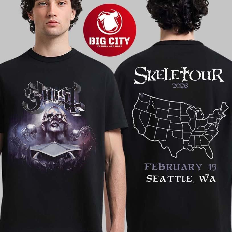 Ghost Skeletour 2026 Seattle Ritual Exclusive At Climate Pledge Arena On February 15 2026 Two Sided Shirt