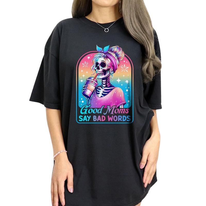 Good Moms Say Bad Words Shirt, Cool Moms Graphic Tee, Funny Mom Life Unhinged Shirt, Sarcastic Mama T-shirt, Proud Mom Tee, Shirt For Mom, Women's Tops, Womenswear, Cotton Fabric Relaxed Fit Chic Style