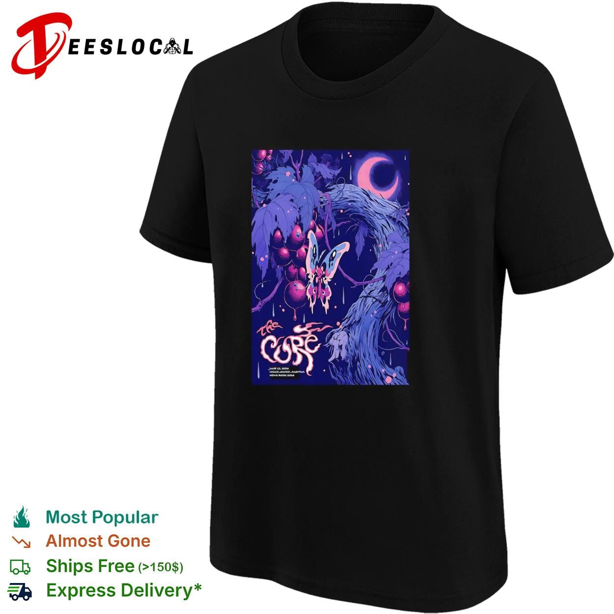 Gothic butterfly moth forest cosmic concert framed poster art shirt