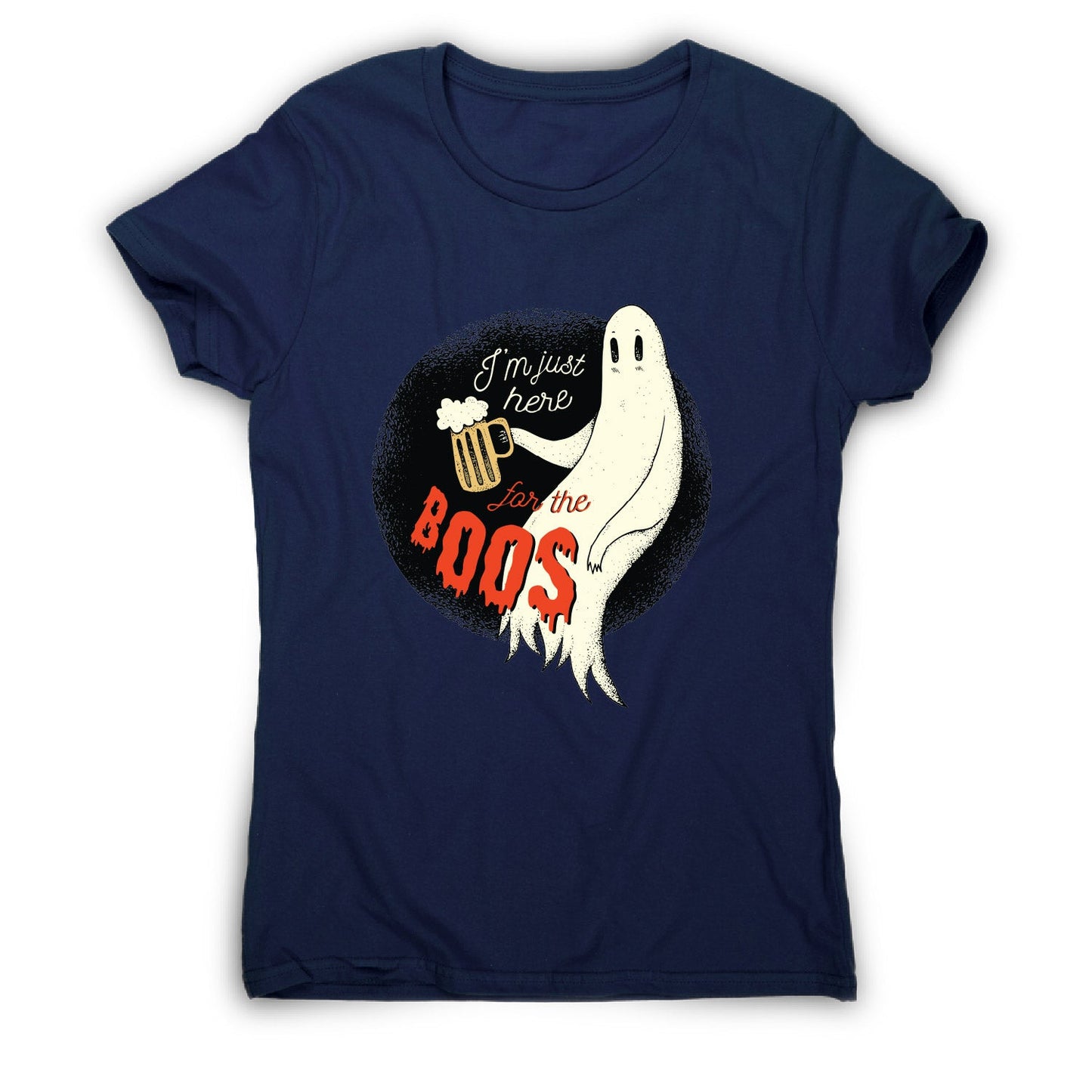Halloween drinking ghost funny - women's t-shirt