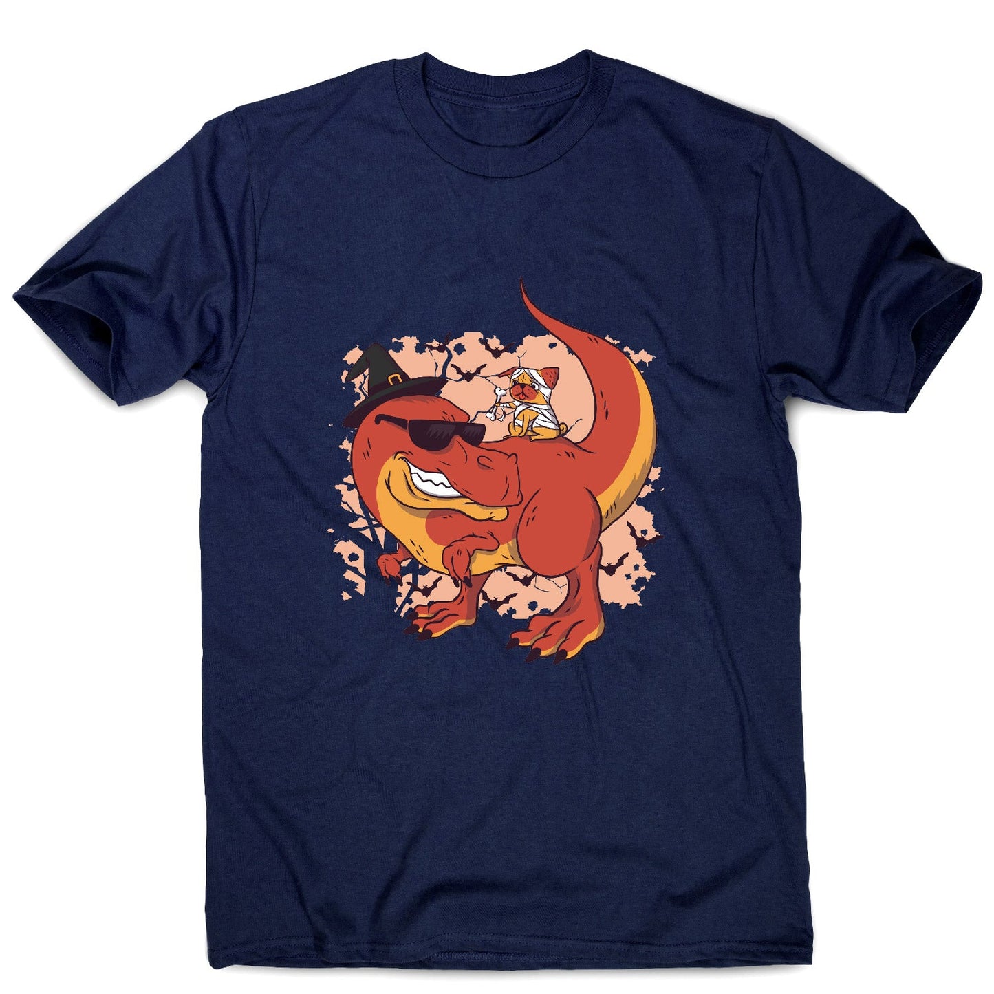 Halloween pug and dinosaur - funny halloween men's t-shirt