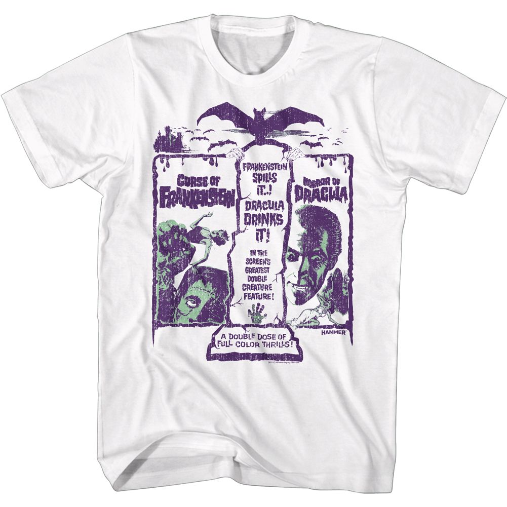 Hammer Horror - Double Creature Feature - Short Sleeve - Adult - T-Shirt