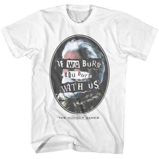 Hunger Games - Burn With Us - Officially Licensed Adult Short Sleeve T-Shirt