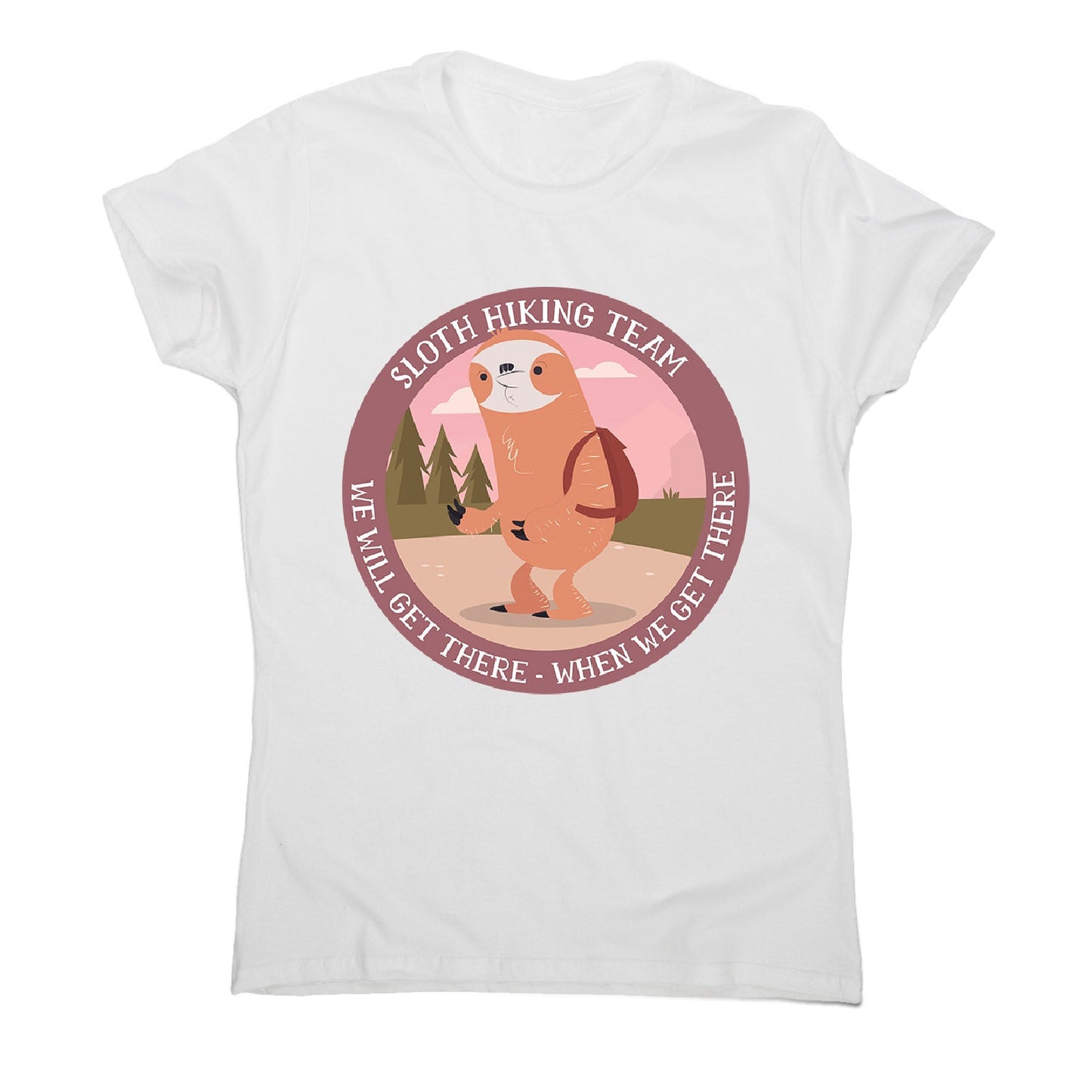 Hiking sloth - women's funny premium t-shirt