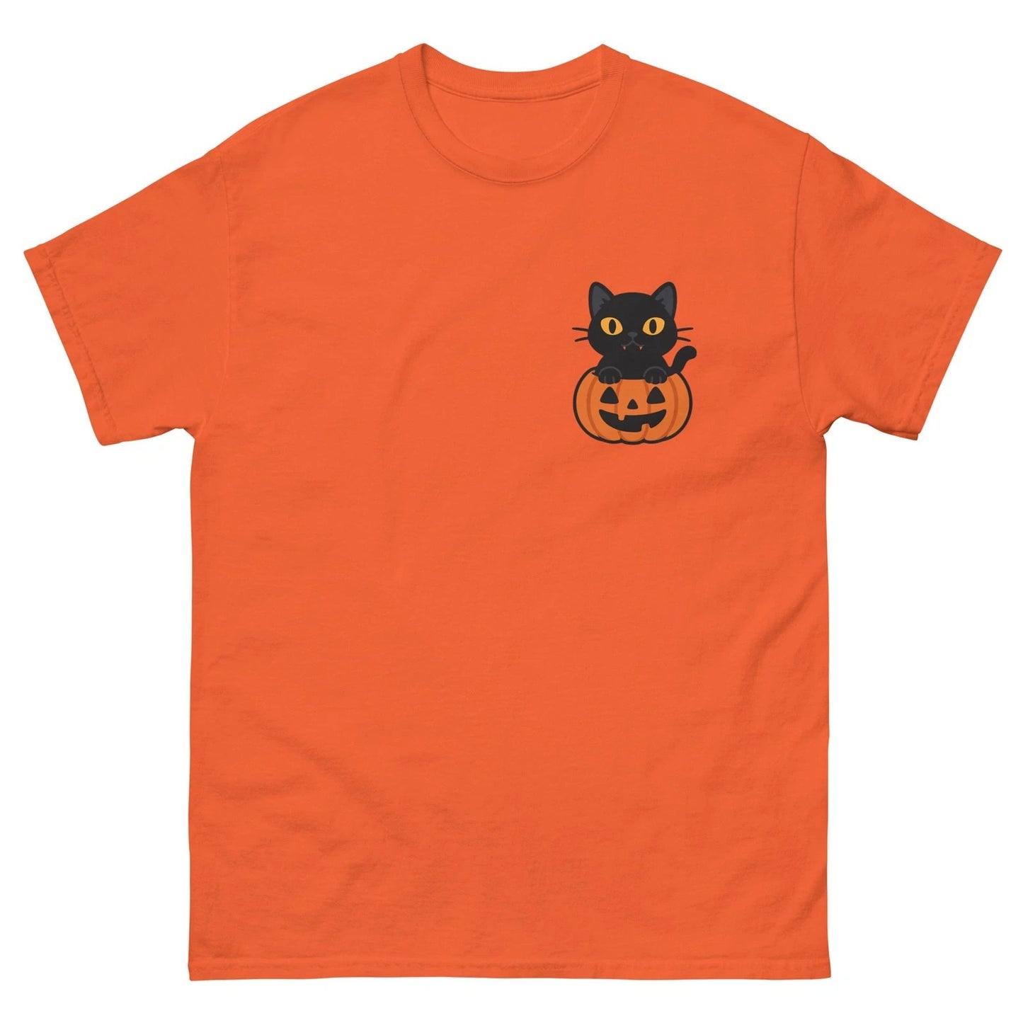 Halloween T Shirt Adult All Sizes Black Cat Pumpkin Cartoon Cute Funny